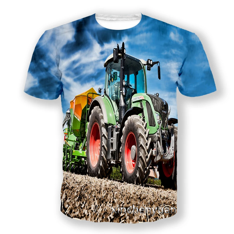 phechion Fashion Men/Women Agriculture Machinery Tractor 3D Print Short Sleeve T-Shirt Casual Hip Hop Summer T Shirt Tops S74