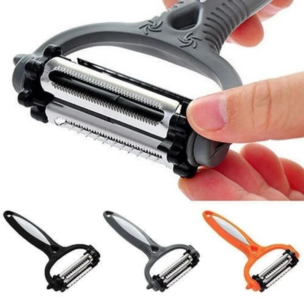 New Multifunctional 360°rotating Peeler Kitchen Tool Three-in-one Rotating Fruit Vegetable Carrot Potato Peeler Slicer