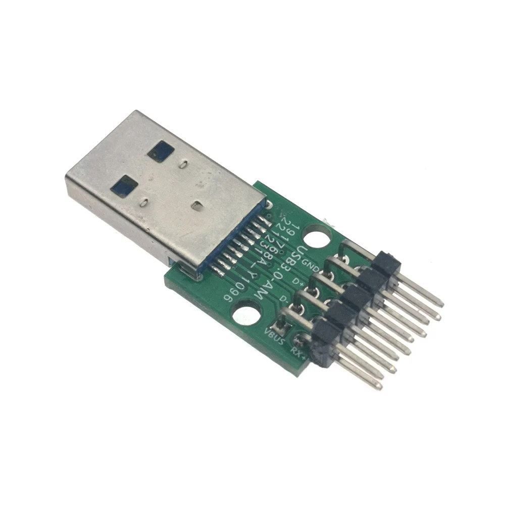 

USB 3.0 9PIN male plug USB3.0 Female Jack Connector Interface to 2.54mm DIP PCB converter adapter welded wire type test board