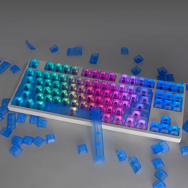 

Blue Glacier Transparent Keycap for Full VGN Mechanical Keyboard Original Adaptation Clear Key Caps for Computer Typing