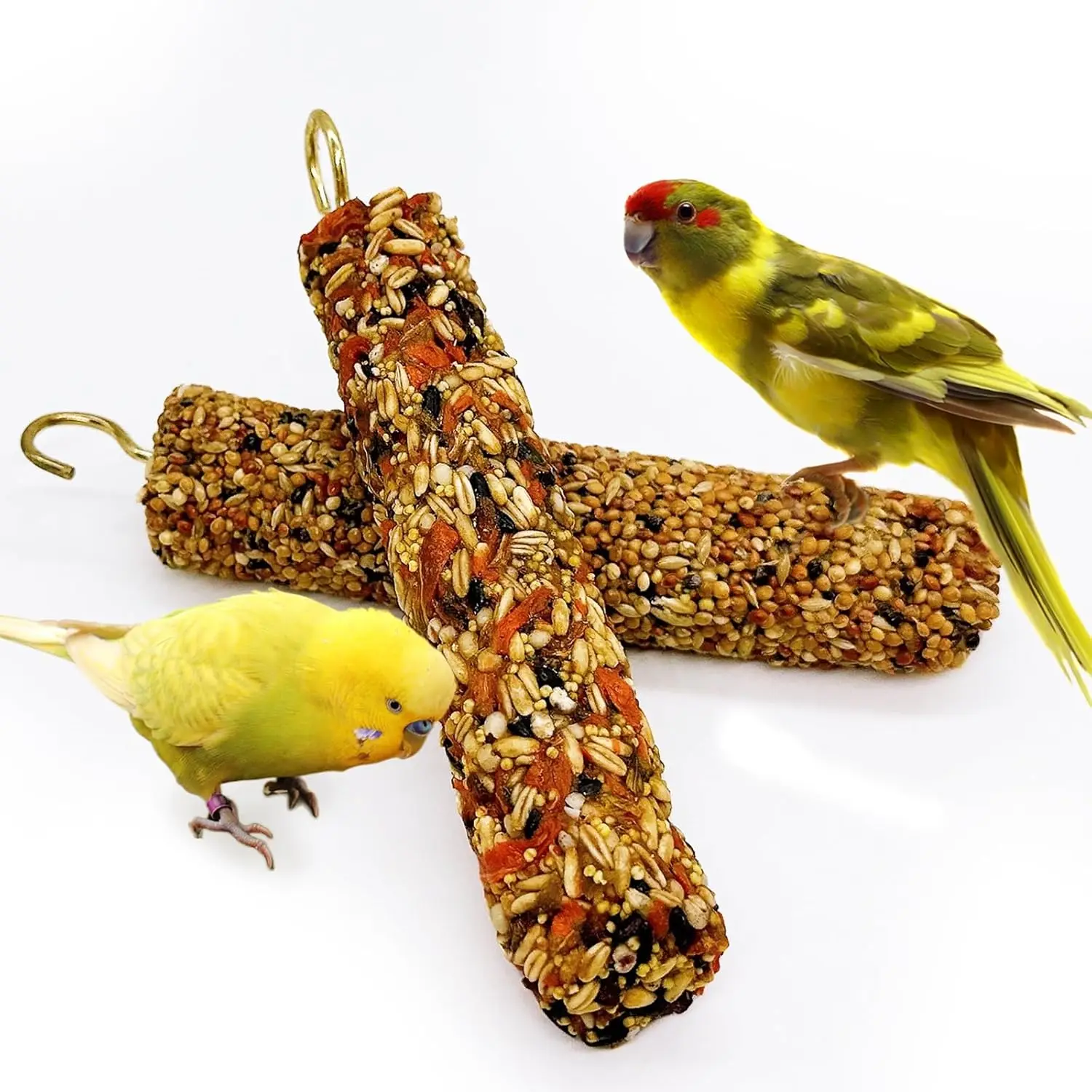 

2PCS Parakeet Treat,Natural Parrots Treat Sticks,Vegetable & Grain Style Sticks,Bird Treats for Cockatiel Lovebirds Budgies Cana