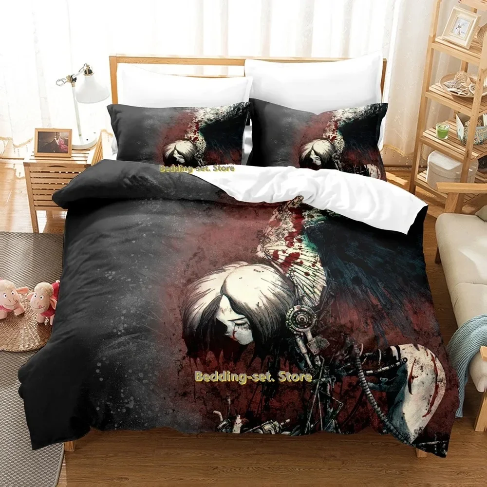 2024 Battle Angel Alita Bedding Set Single Twin Full Queen King Size Bed Set Adult Kid Bedroom Duvetcover Sets Anime Bed Sheet