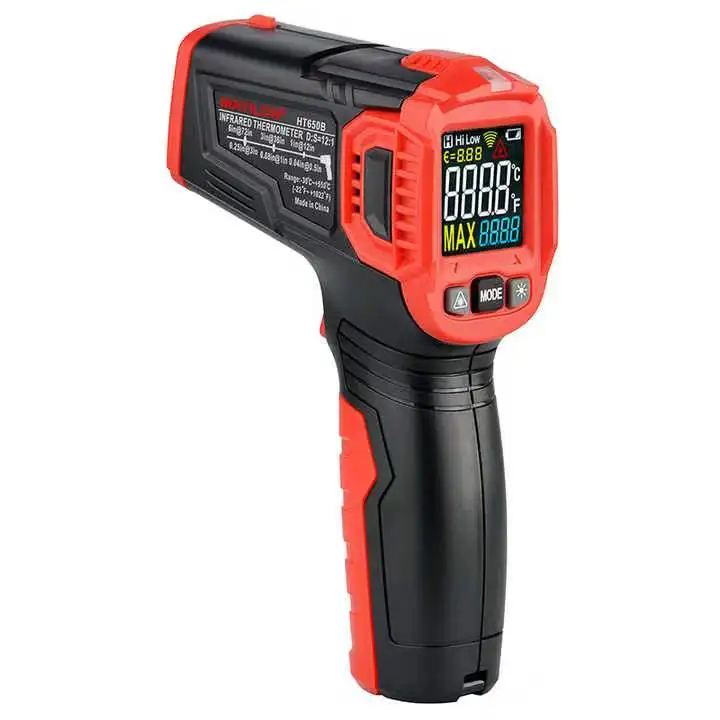 MAYILON HT650B Handheld High Temperature Humidity Meter Gun Digital  LCD Display Laser Non Contact -30 to 550 Degree CE ROHS