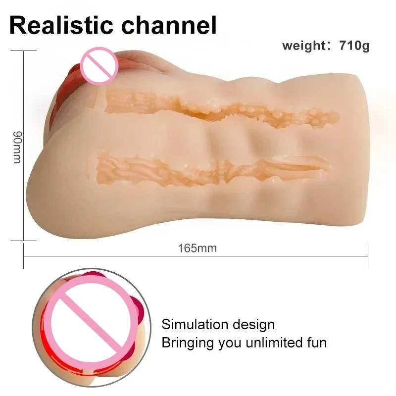 Male Soft Silicone Masturbation Cup Real Deep Throat Mouth Vagina Backyard Vacuum Stimulator Male Adult Products Vagina Silicona