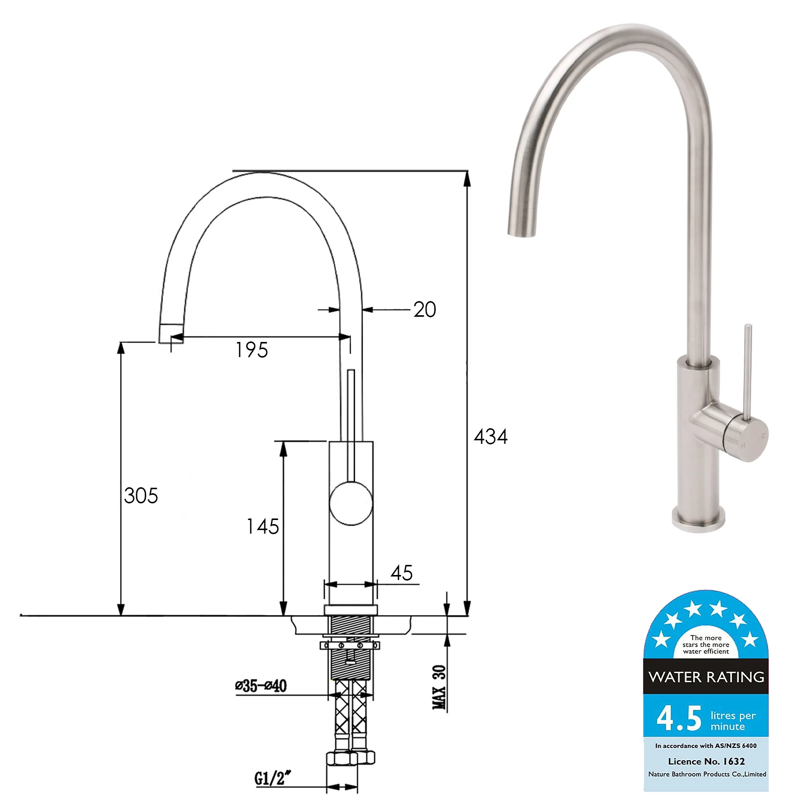 Kitchen Faucet 304 Stainless Steel Rotate Swivel Kitchen Hot Cold Mixer Tap Universal Household Sink Tap Manufacturers Wholesale