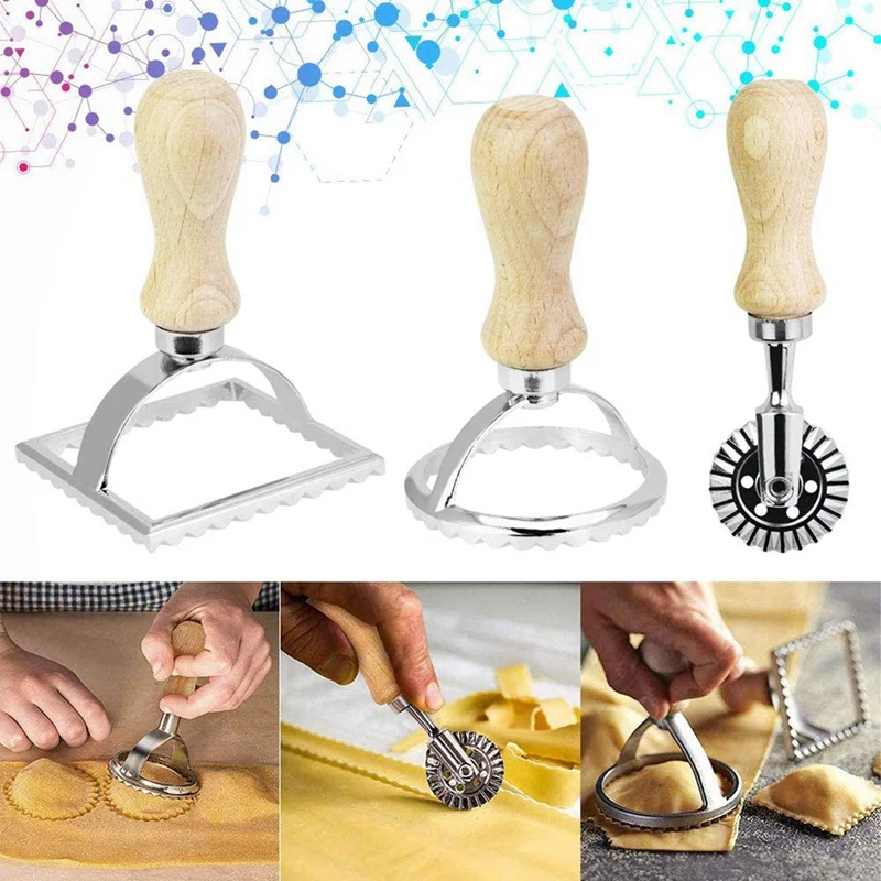 Kitchen Gadget Funnel Vegetable Radish Cutter Shred With 4Pcs Italian Ravioli Cutter Set Pasta Press Attachment Kit