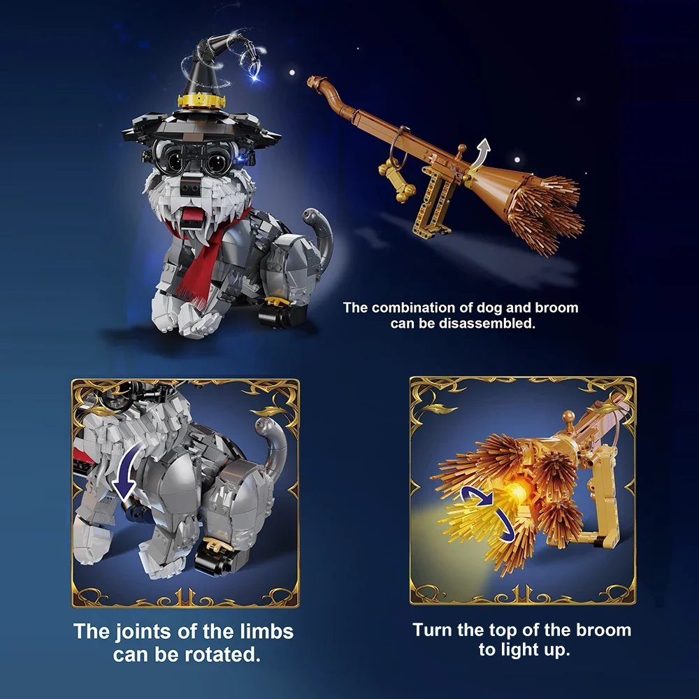 DK7057 Magic Dog Bausteine 1298PCS Multi-Szene LED Licht Modell Interaktive Haustier Spielzeug für Kinder DIY Montage kit Spielzeug