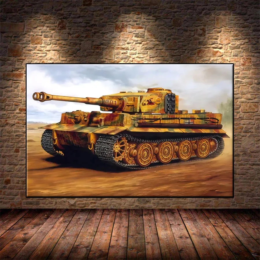 New 5D Diamond Painting Military Tanks Posters World War II Tank Armor Weapon Diamond diy Embroidery Home Decoration Mosaic