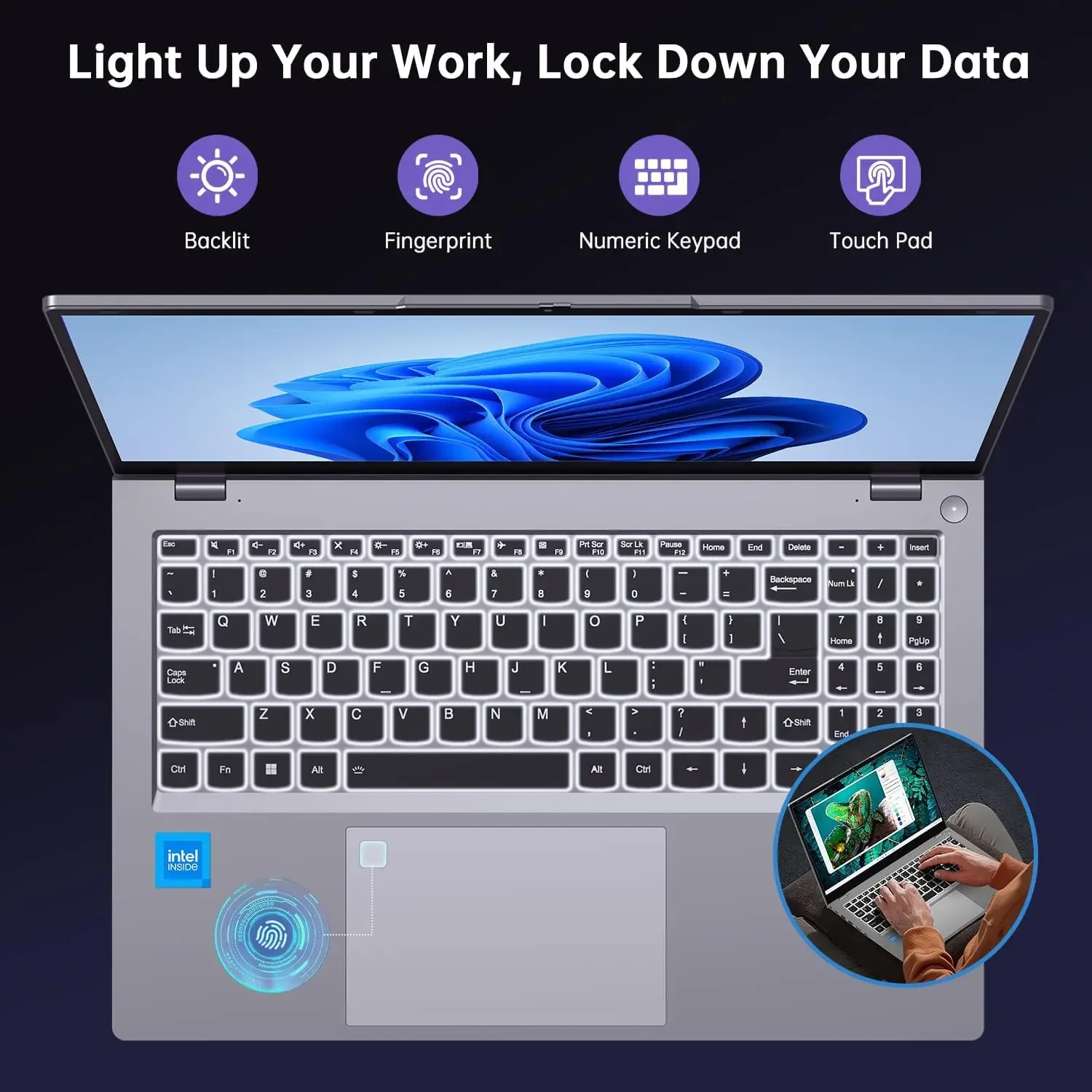كمبيوتر محمول FHD IPS مقاس 15.6 بوصة، 8 Core Intel i5-12450H (Beat i7-10750H)، وذاكرة وصول عشوائي 16 جيجابايت و1 تيرابايت PCIe SSD، ولوحة لمس للكمبيوتر المحمول، وقارئ TF، Win 11