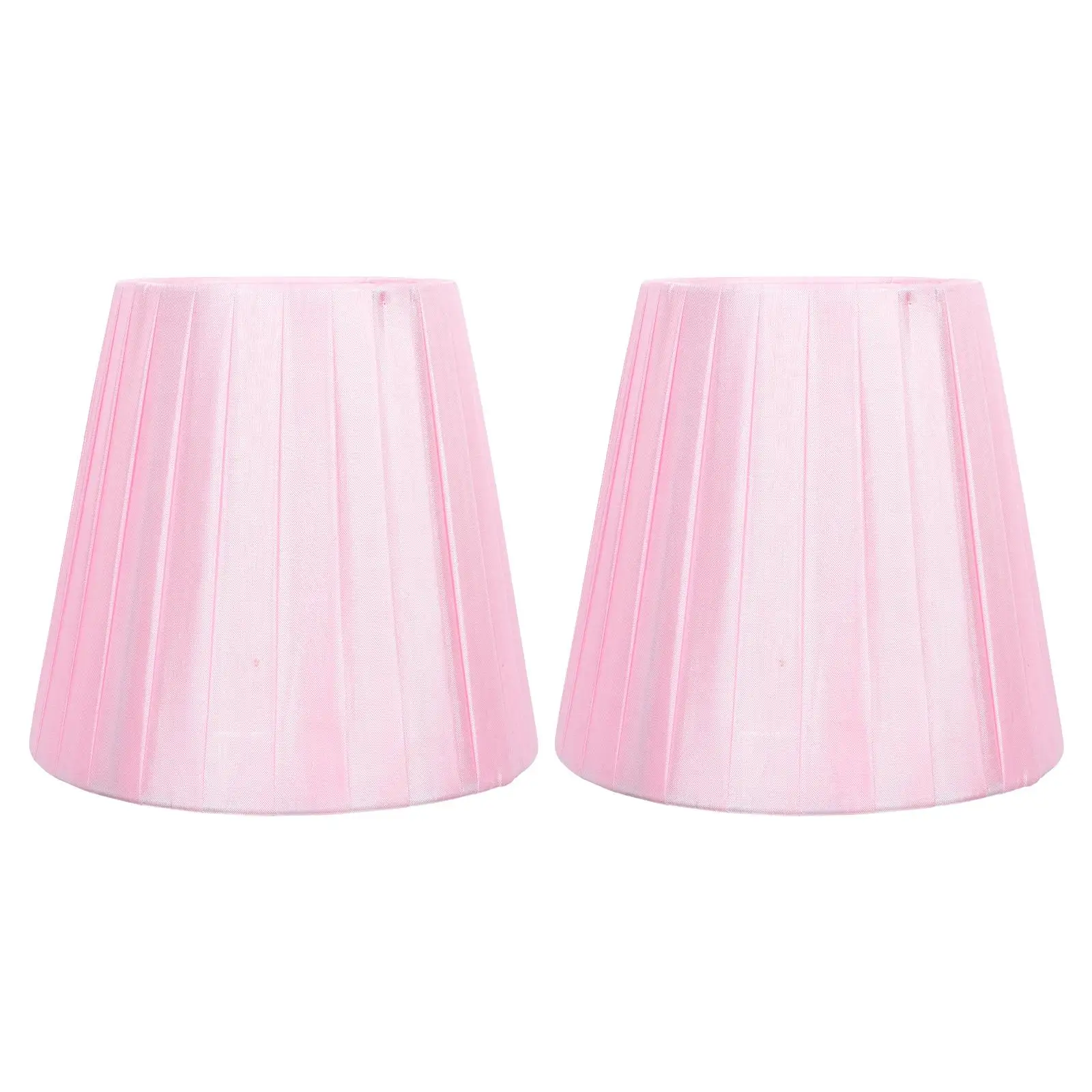 

2 Pcs Lamp Shades PX84 Pink Table Floor Light Cover Cloth Metal Material Home Office Dining Room Accessories Lampshade