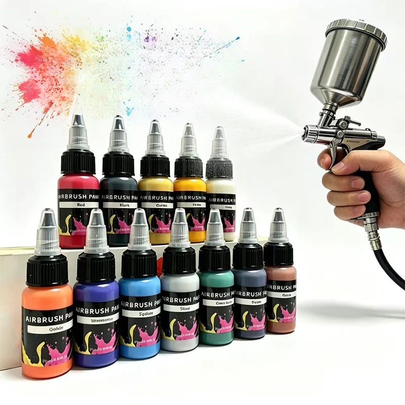 12 Colors 20ml Water Based Airbrush Paint Set Waterproof Pigment for DIY Model Spraying Coloring Hobby Art Painting Supplies