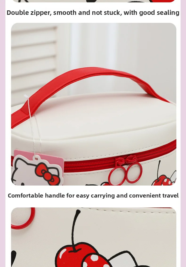 Große Cartoon-Kosmetiktasche mit niedlichem Design, Reise-Kosmetik-Aufbewahrungstasche, Sanrio Original Hello Kitty KT Make-up-Tasche – Detail 3