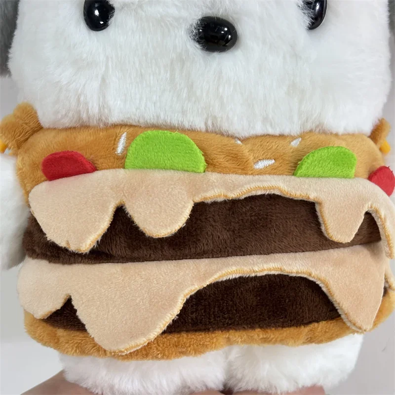 Sanrio Anime Cartoon Pochacco Hamburger Kleidung Weiche Plüsch Puppe Spielzeug einkaufen Umhängetasche rucksack Kinder Geburtstag Geschenke