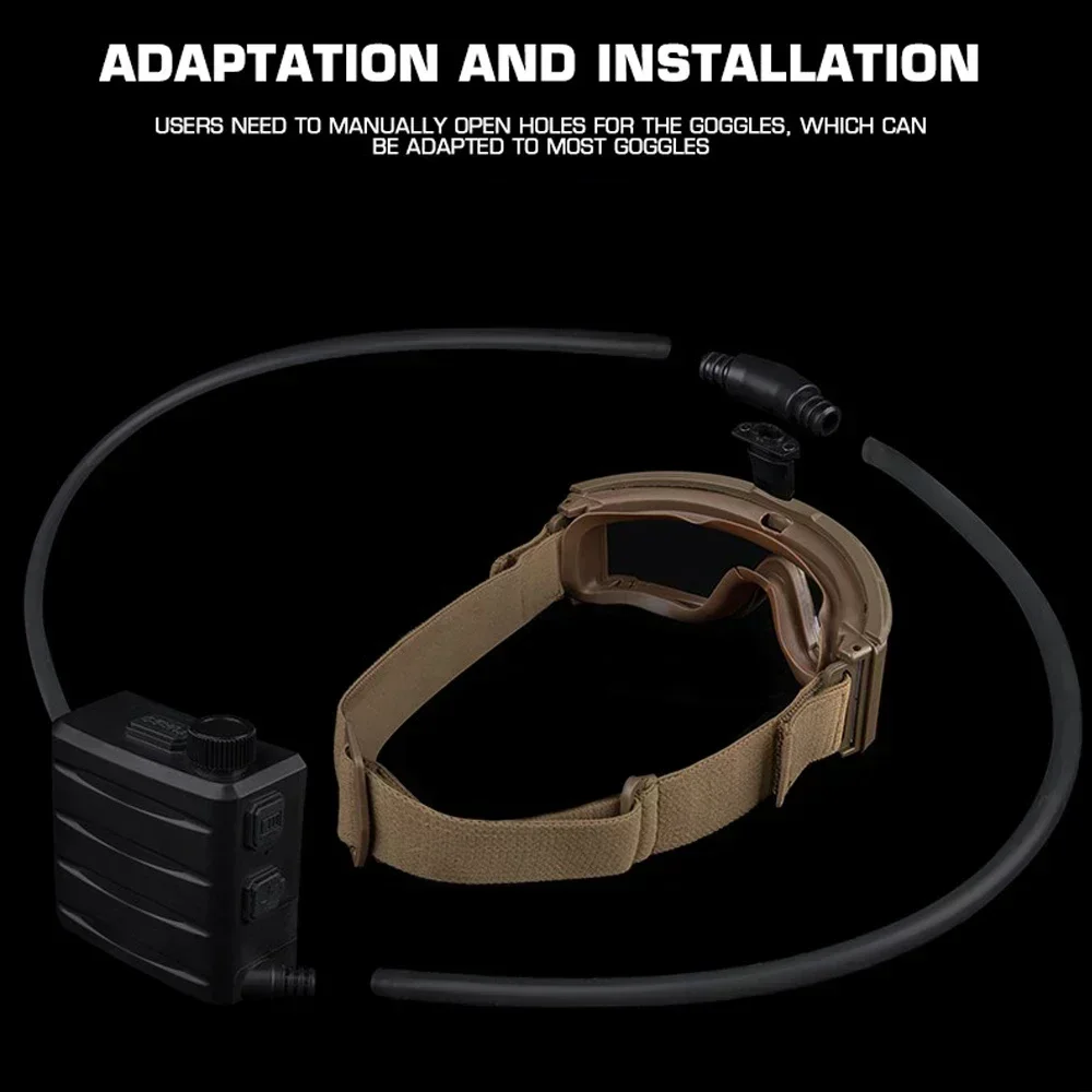 Tactical Goggles Defogging Defogger Fan Anti-fog Kit for Airsoft Shooting Motocross Mountaineering Protection Glasses Ski Mask
