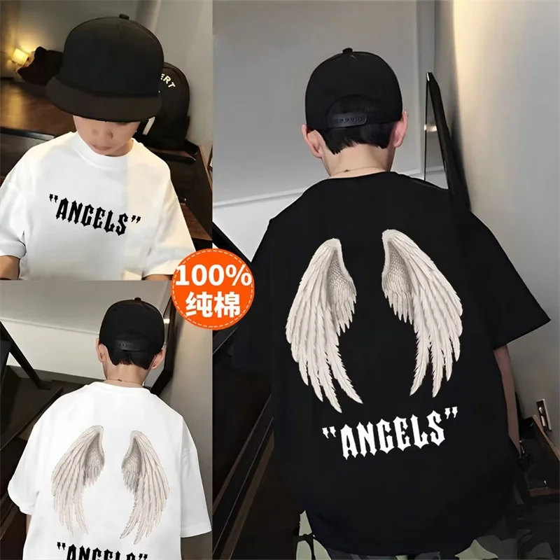 2023 Summer Children's Clothing Boys T Shirt Tops 100%Cotton Streetwear   Fashion Print Cartoon Tees Children's Short Sleeve
