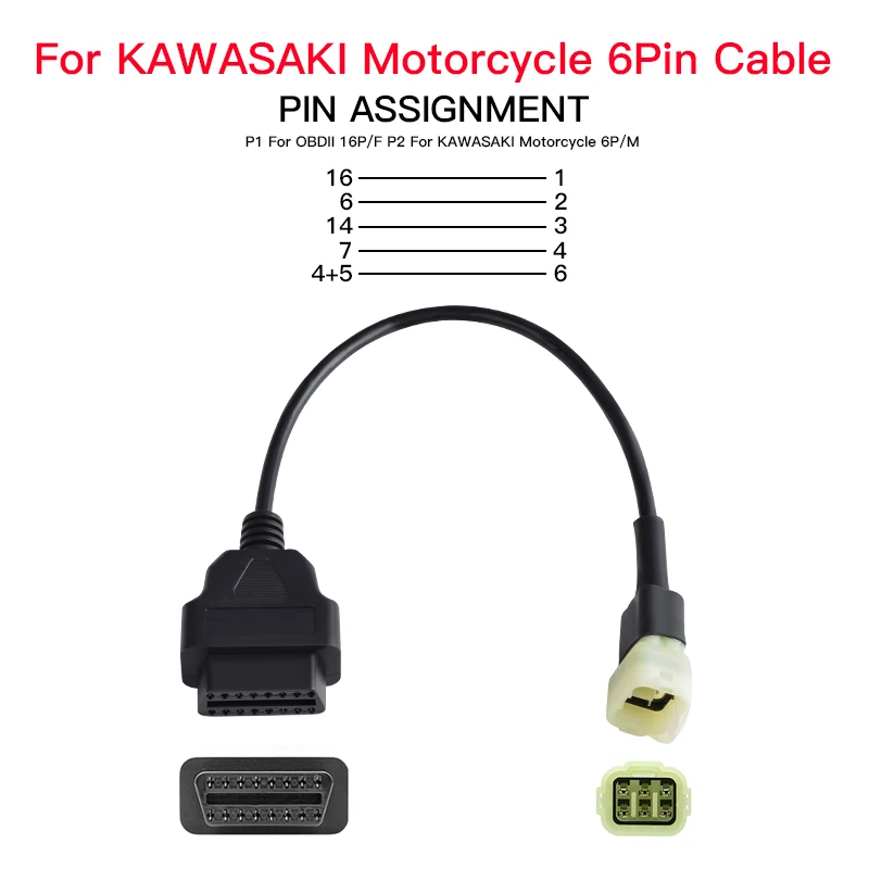 OBD2 Motobike Extension Cable For KTM OBD2 Connector Motorcycle  For YAMAHA For HONDA Moto For SUZUKI For Ducati For Kawasaki