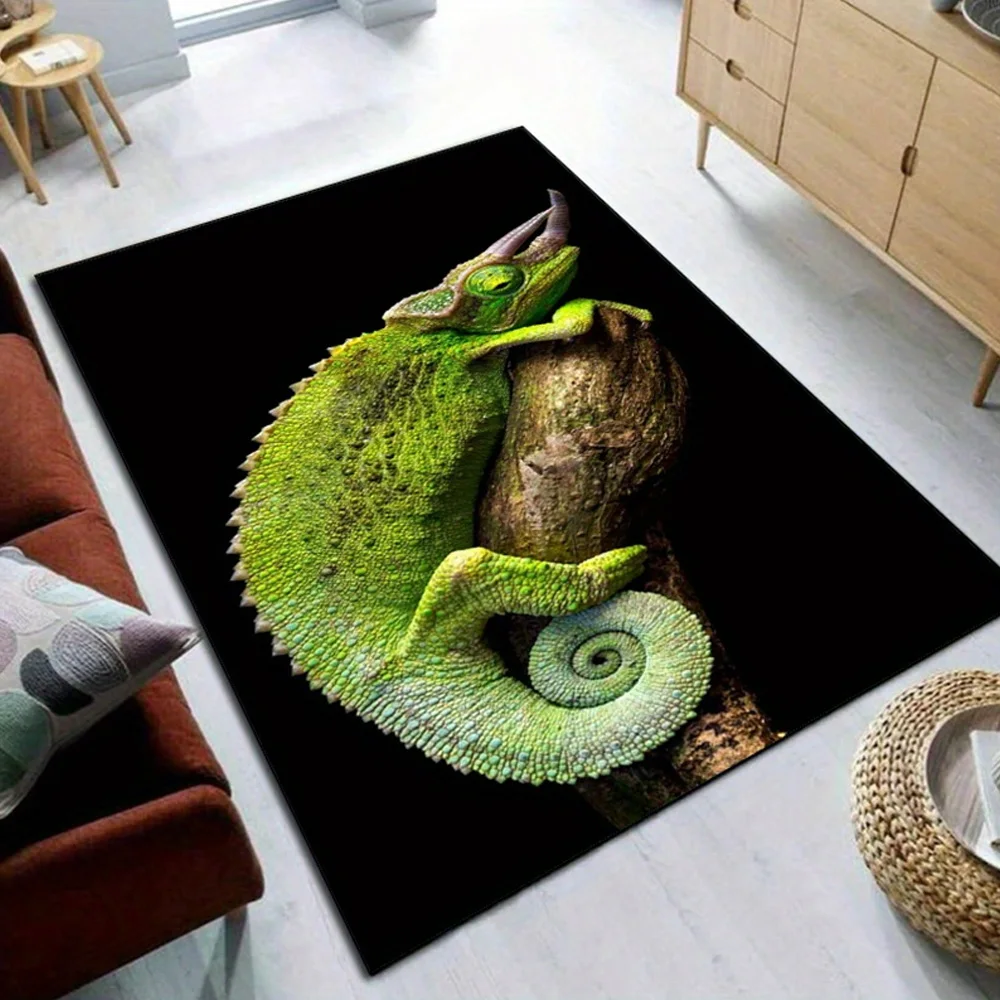 3D Chameleon Printed Carpets for Living Room Non-slip Floor Mat Washable Durable Bedroom Bedside Sofa Area Rug Home Decoration