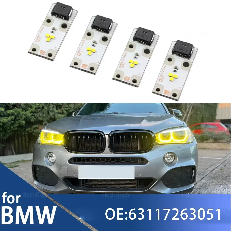 For BMW Headlight Upgrade Lemon Yellow Angel Eyes DRL Boards OE 63117263051 Fit X3 F25 X5 F15 X6 F16 Xenon Daytime Running Light