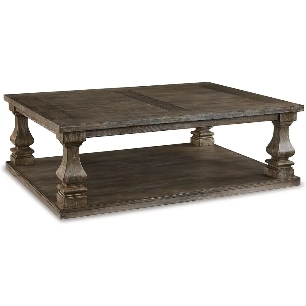 

Weathered Gray Finish Coffee Table with Gray Accents