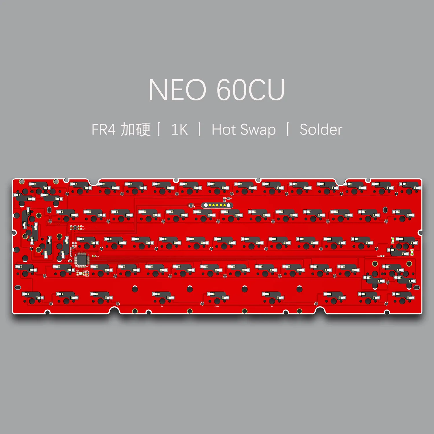 NEO60CU Keyboard PCB Circuit Board Custom Hot-swap Hardcore FR4 Soldering Replacement VIA Key Change 1k Return Rate Accessories