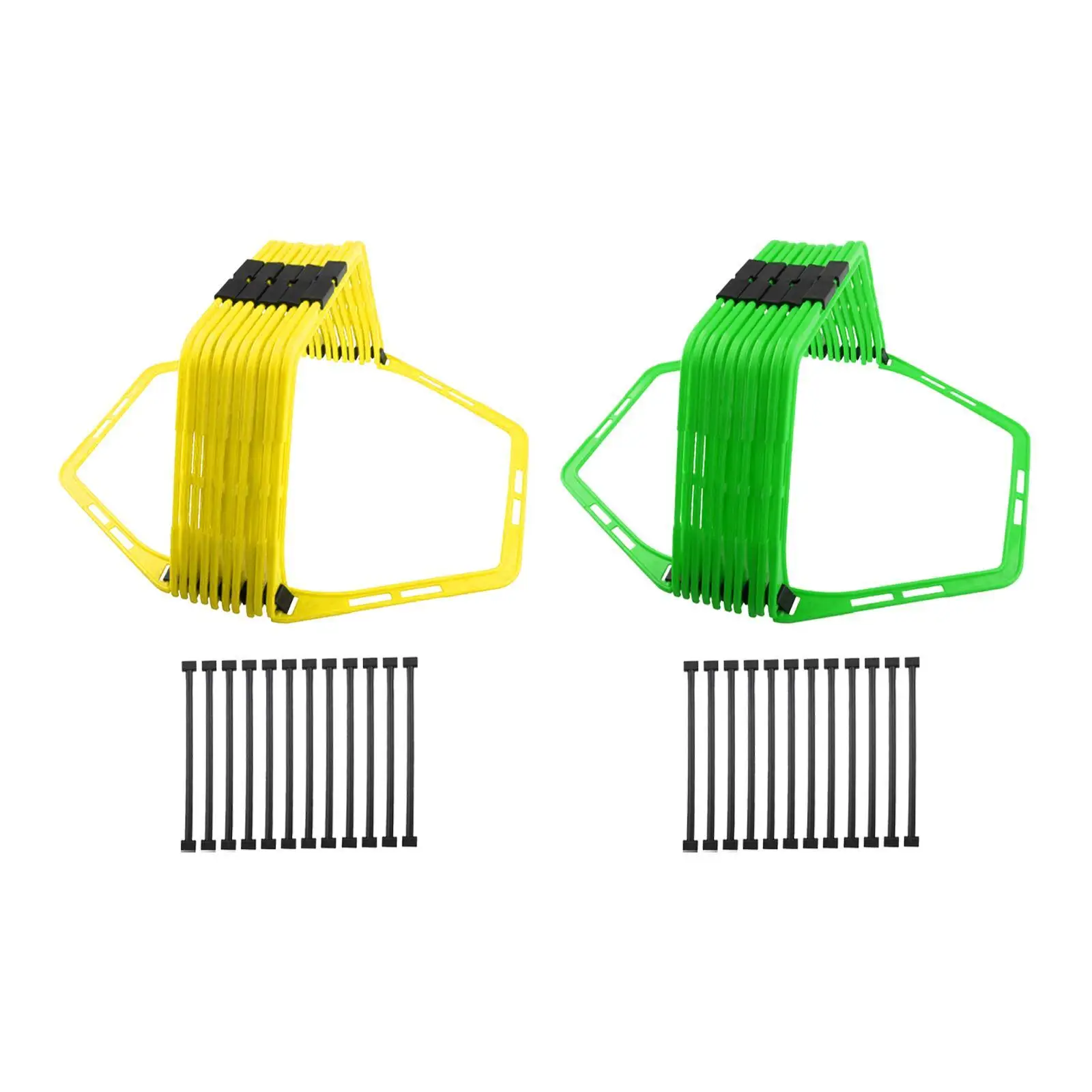 

Hex Agility Rings Training Equipment Speed Training Sports Multipurpose Foldable Sturdy Jumping Hurdles Hexagon Agility Rings