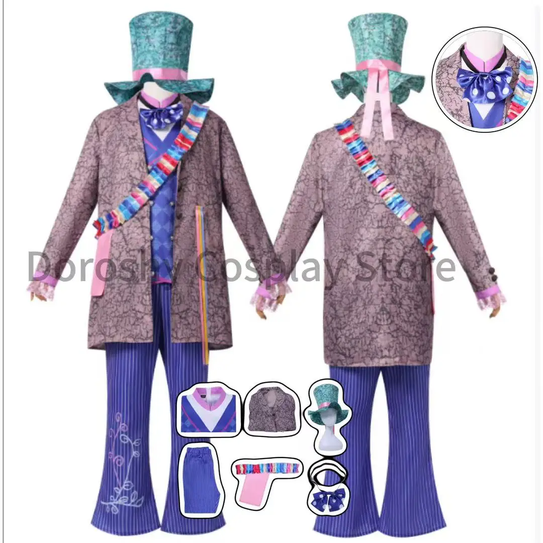 

Cosplay Costumes for Mad Hatter From Movie Alice in Wonderland Includes with Pants, Performance Uniforms for Cosplay Events