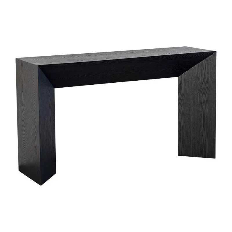 Wabi Sandy Wind Black Solid Wood Front Door Narrow Double-sided Entrance Cabinet Entry Partition Case