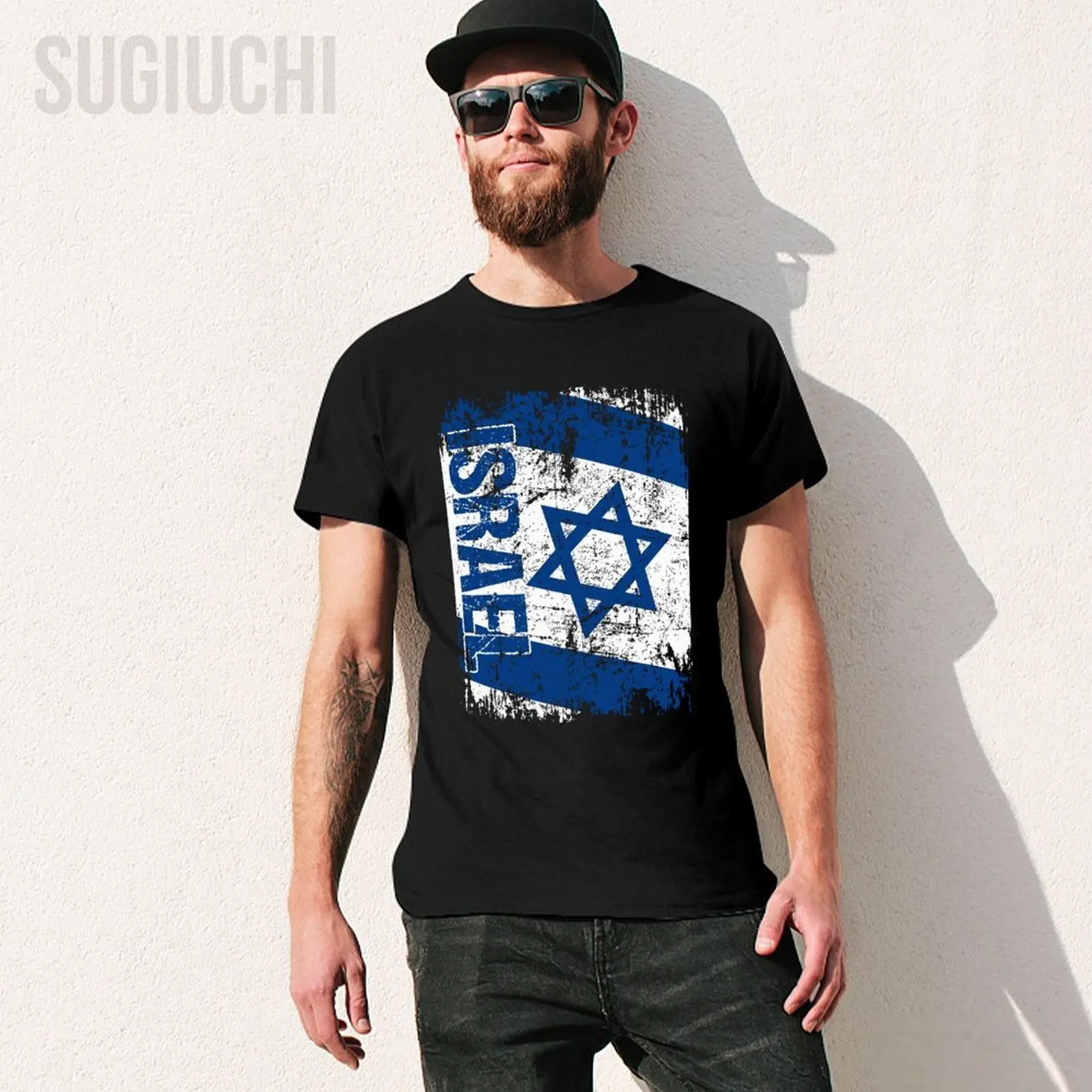 Unisex Men ISRAEL Flag Vintage Distressed ISRAEL Tshirt Tees T Shirts Women Boys 100% Cotton T-Shirt