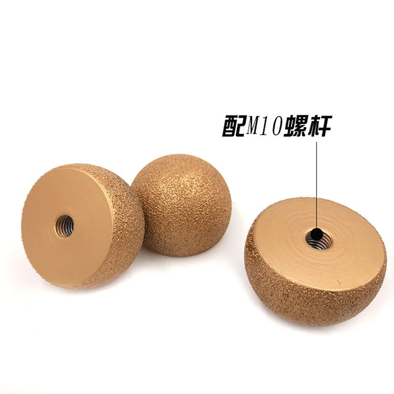 35mm 50mm Diamond Brazed Round Grinding Head Abrasive Tool For Internal Arc Grinding Of Stones Engraving Tool Head Mushroom Head