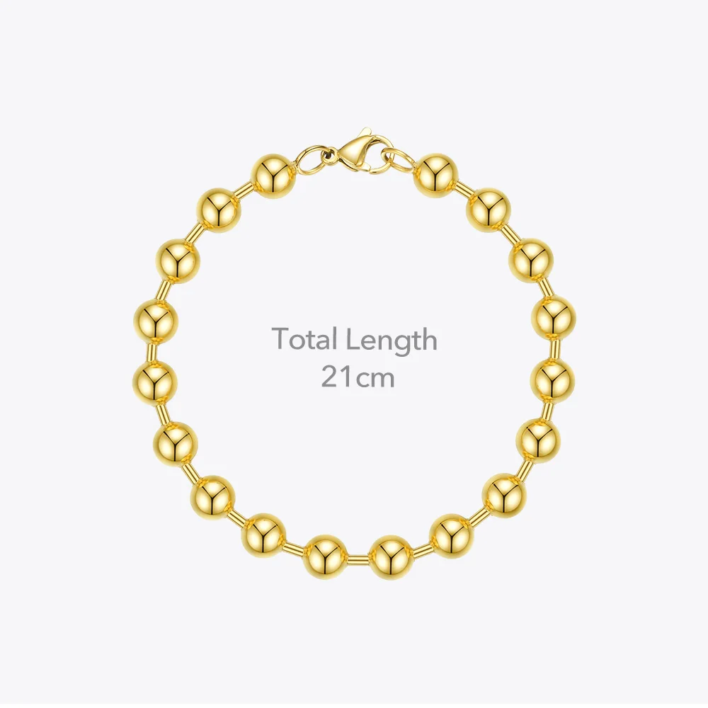 ENFASHION Bead Chain Bracelets For Women Stainless Steel Gold Color Hip Hop Ball Bracelet Rock Men Jewelry Dropshipping B192072