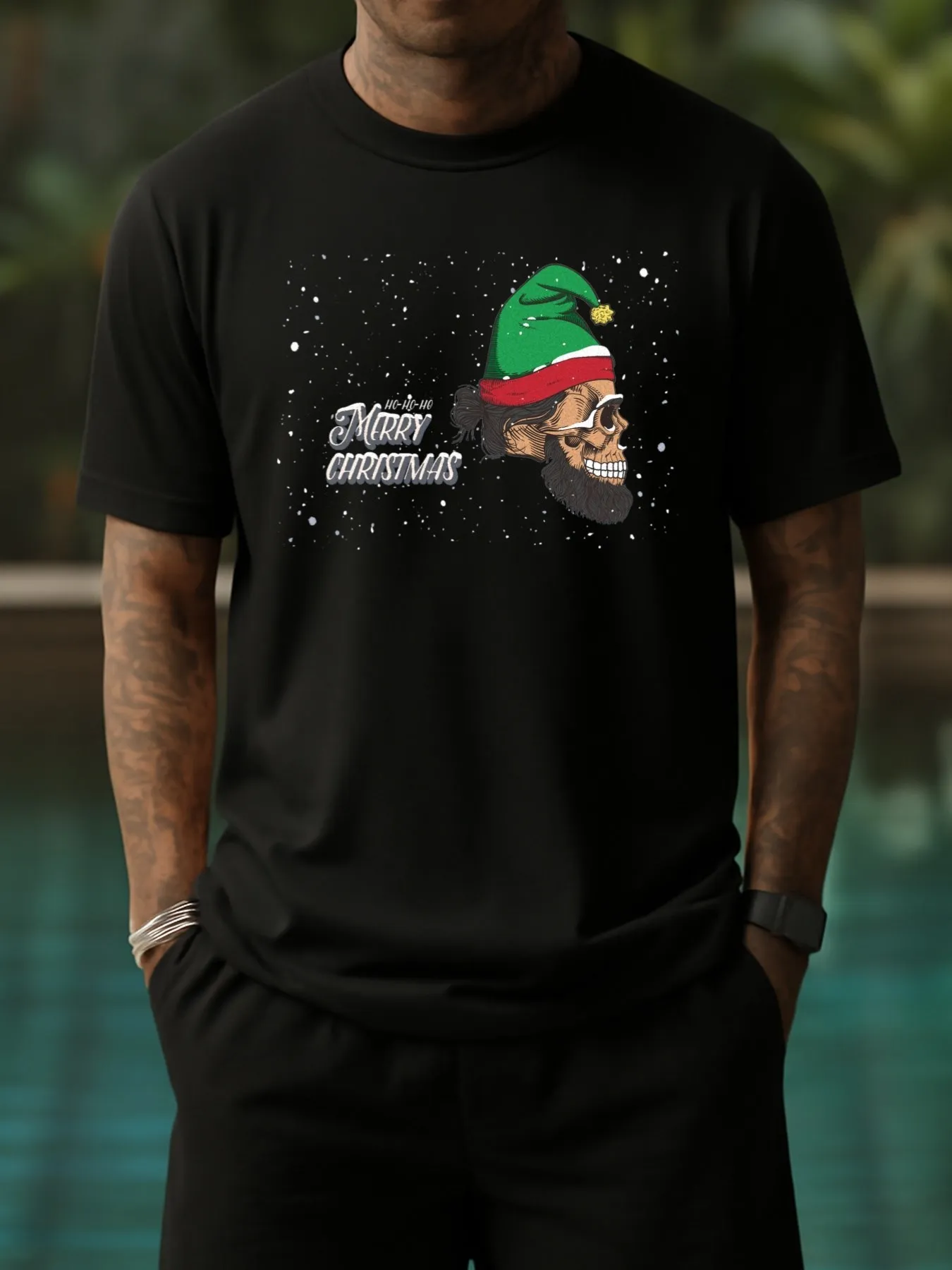 

Top Pick Local1pc 180gsm Black Christmas Graphic Men's T-Shirt