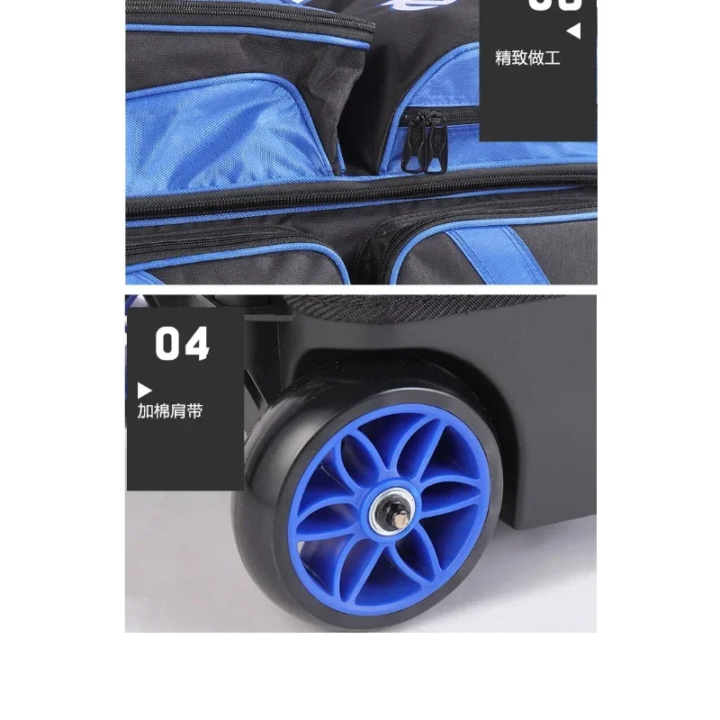 Factory direct bowling bag tie rod large transparent wheel bowling bag three bags three colors optional