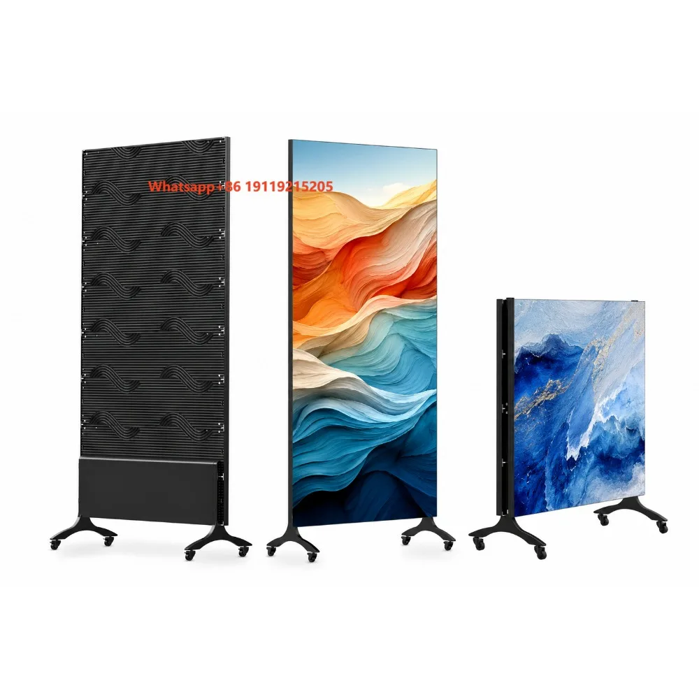 0.75mx2m P1.25mm 33mm Ultra Slim Foldable LED Poster with 3840Hz Refresh Rate for Digital Advertising