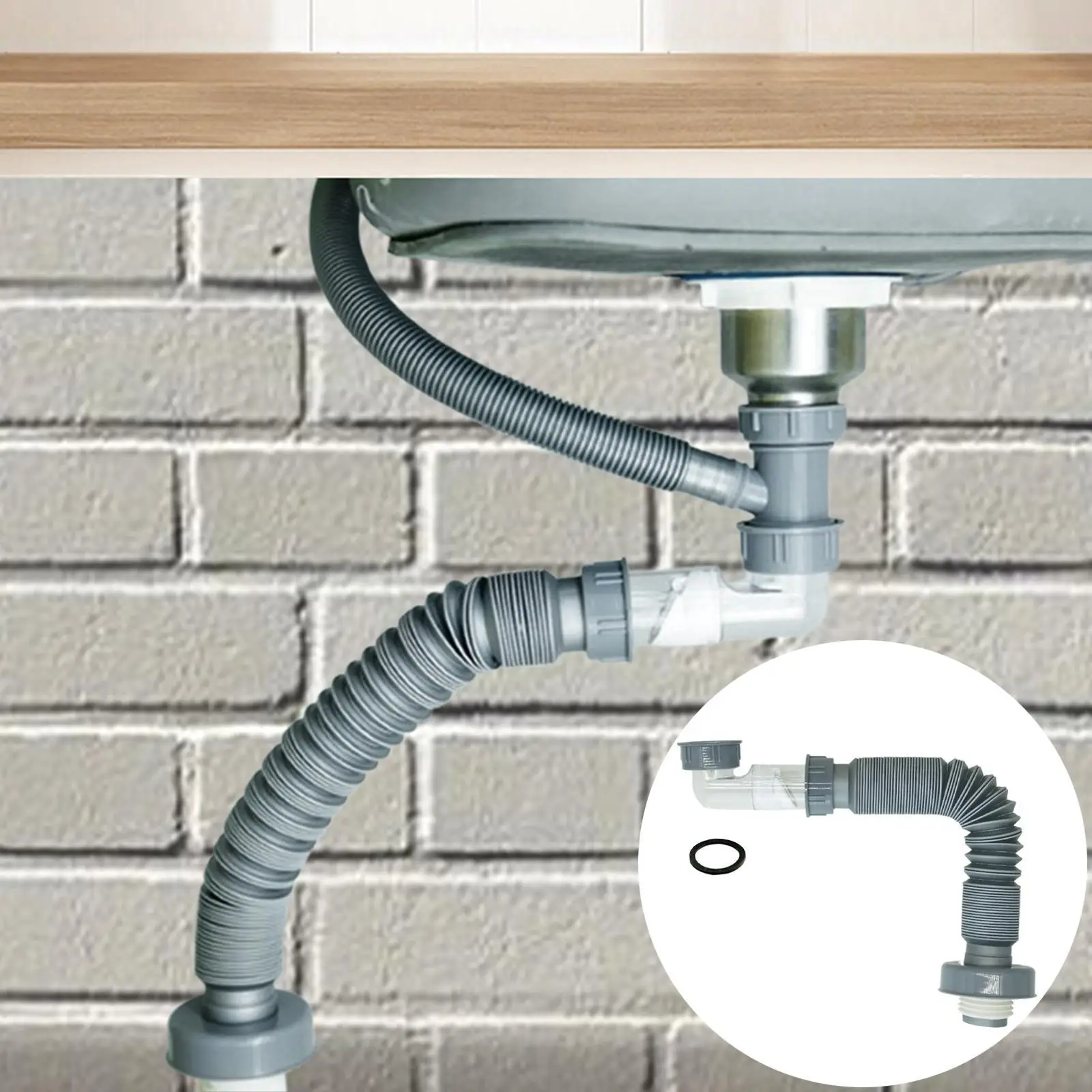 Kitchen Sink Drain Hose Thickened Sink Drain Pipe for Bathroom Home Hotel