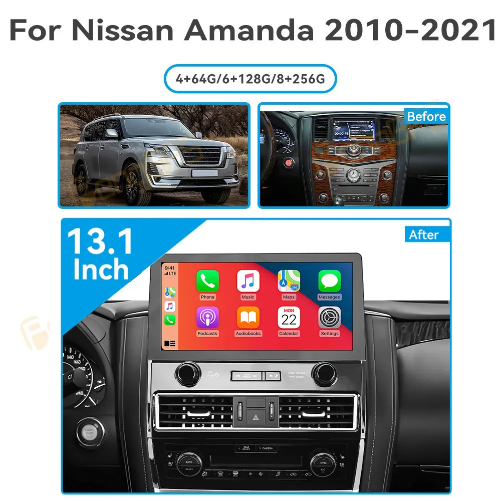 For Nissan Amanda 2010-2021 Android Car Radio Multimedia Video Wireless Carplay Autoradio Stereo GPS Navigation Head Unit
