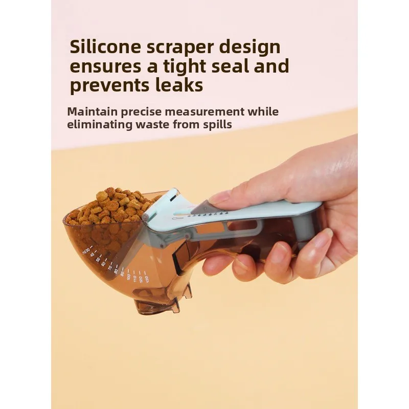 Cat Food Dog Food Spoon Metering Weigher Measuring Spoon Measuring Cup Adjustable Feeding Spoon with Scale Pet Food