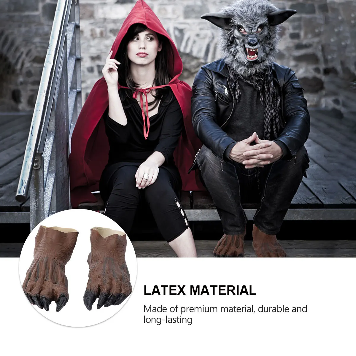 

1Pair Foot Covers Premium Latex Horror Podotheca for Halloween Carnival Fright Foot Cover Brown Horror Podotheca