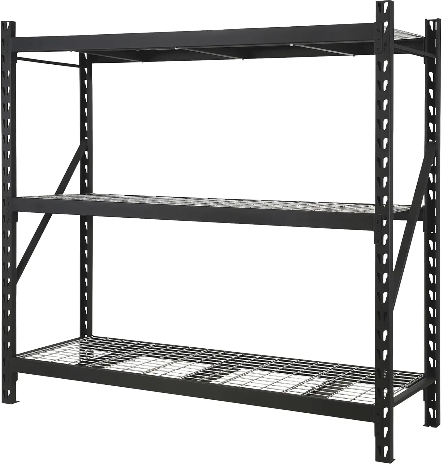 

Industrial Shelving Rack, 3 Storage Shelves Steel Construction 3-Tier Rack with 2000-Lb Load Capacity Per Shelf,