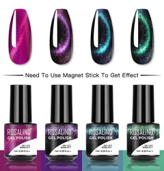 ROSALIND Cat Eye Mini Bottle 80+Colors Gel Nail Polish Semi Permanent Soak Off Base Top Coat Gel Varnishes For Nail Art