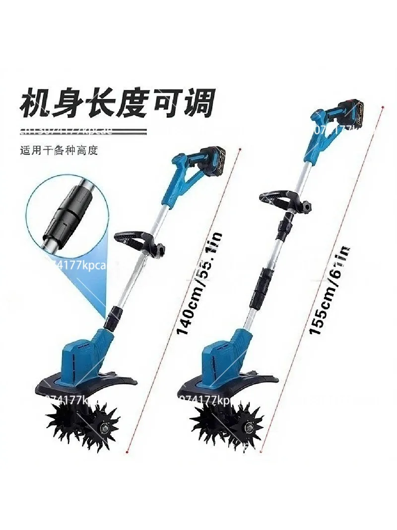 Compact Electric Tiller for Garden Soil Small Household Cultivator Lawn Scarifier Weeder