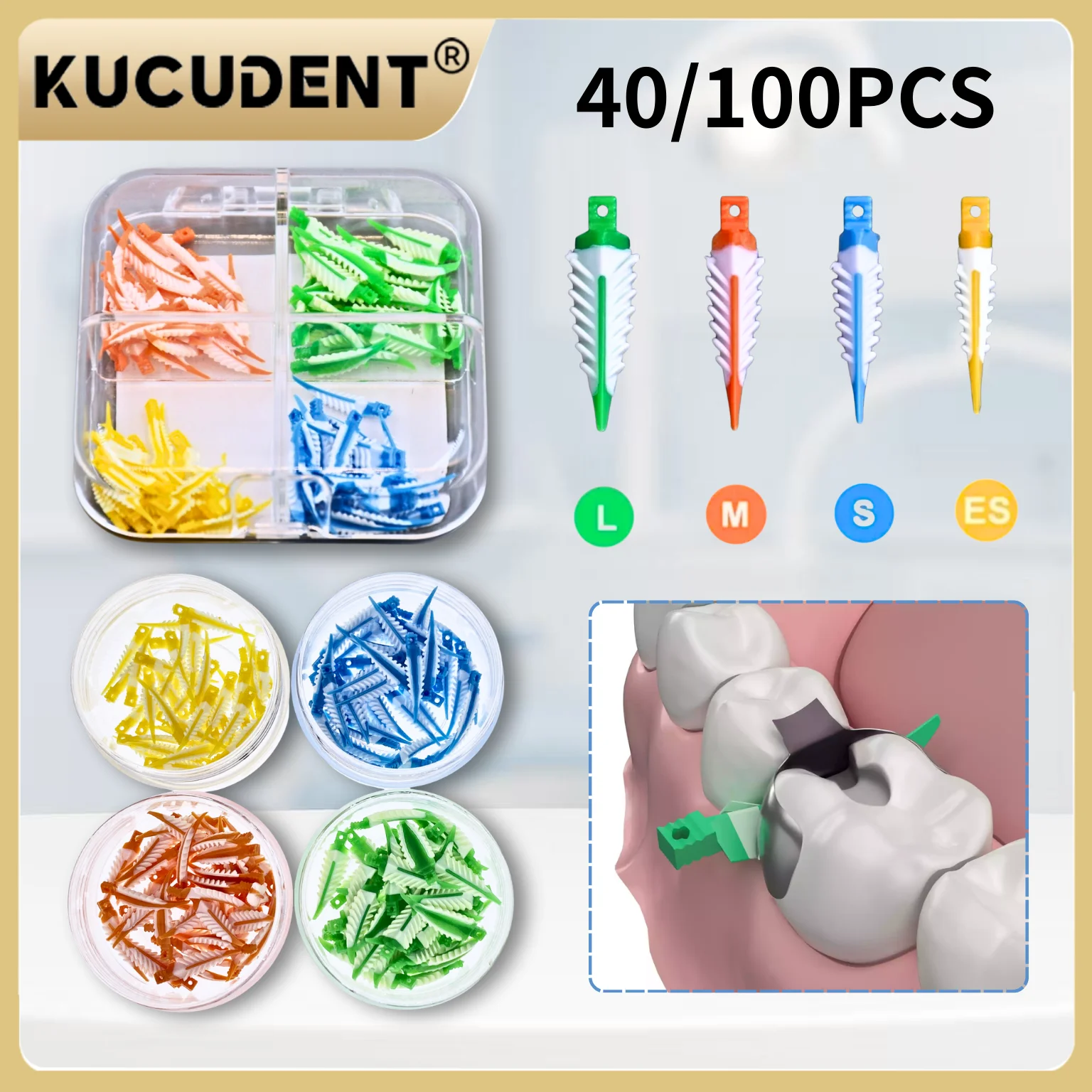 

40/100 шт. стоматологические межзубные клинья-силиконовые адаптивные композитные уплотнительные клинья для диастемы и восстановления зазоров между зубами