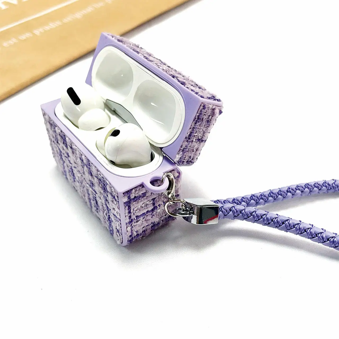 غلاف سماعة أذن من القماش المضفر لسماعات Airpods Pro 3 ، غطاء سماعات رأس مطاطي ، أزياء لطيفة