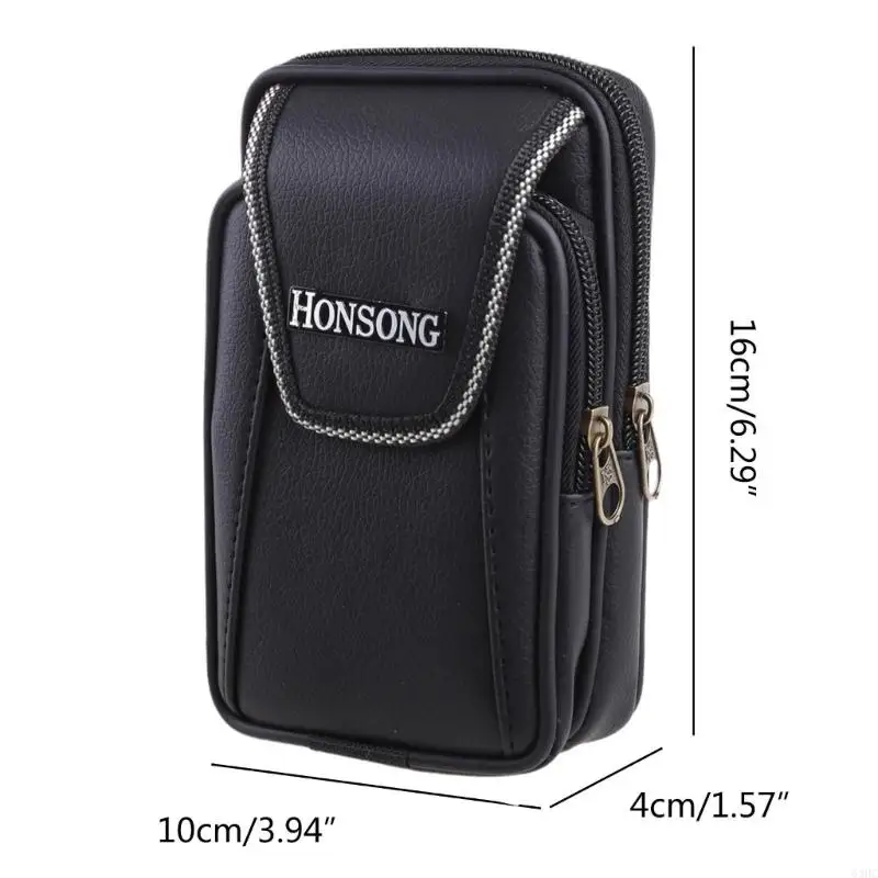 63HC Hombres Vintage Bolsa cuero cuero Múltiple Función POUNTA SPORT BAND CINTO HIP HOOP Holster libre Carretería