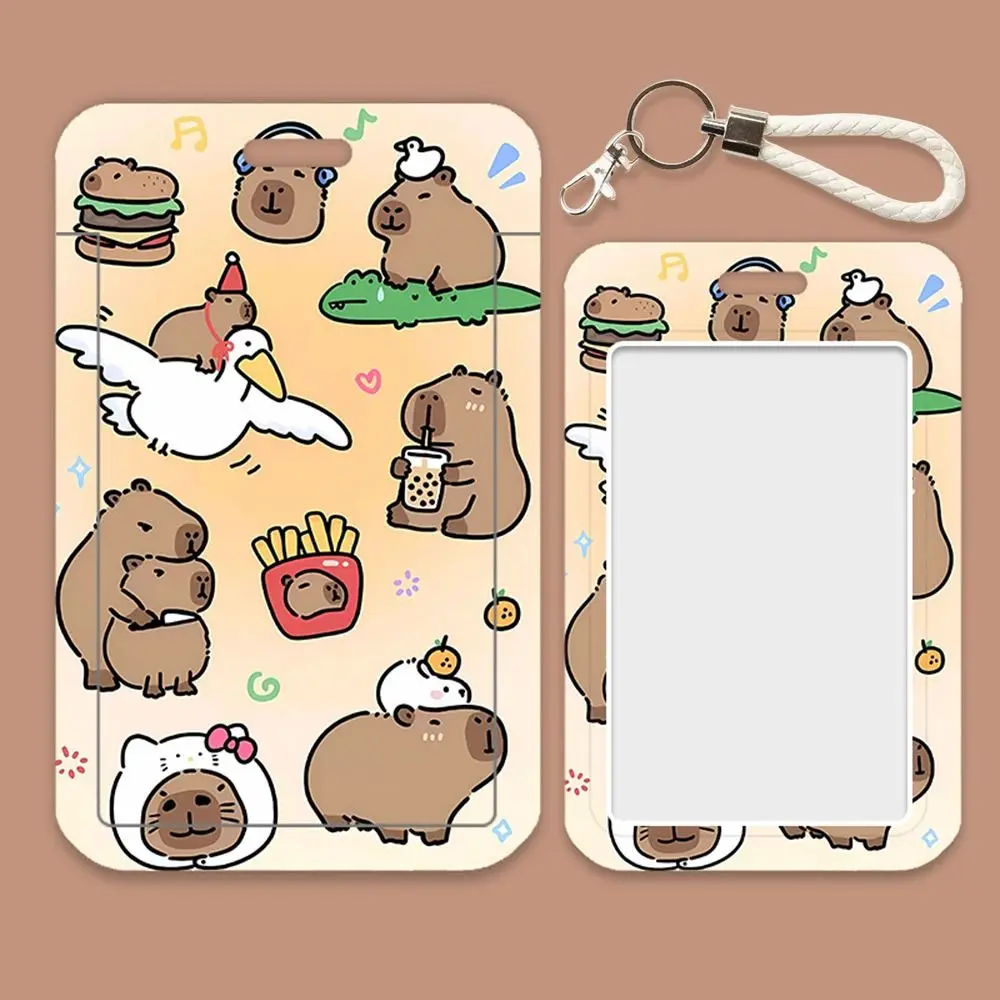 

Women Men Business Card Holder Cartoon Cute Capybara Credit Card Holders Bank ID Holders Badge Students Bus Card Cover Case