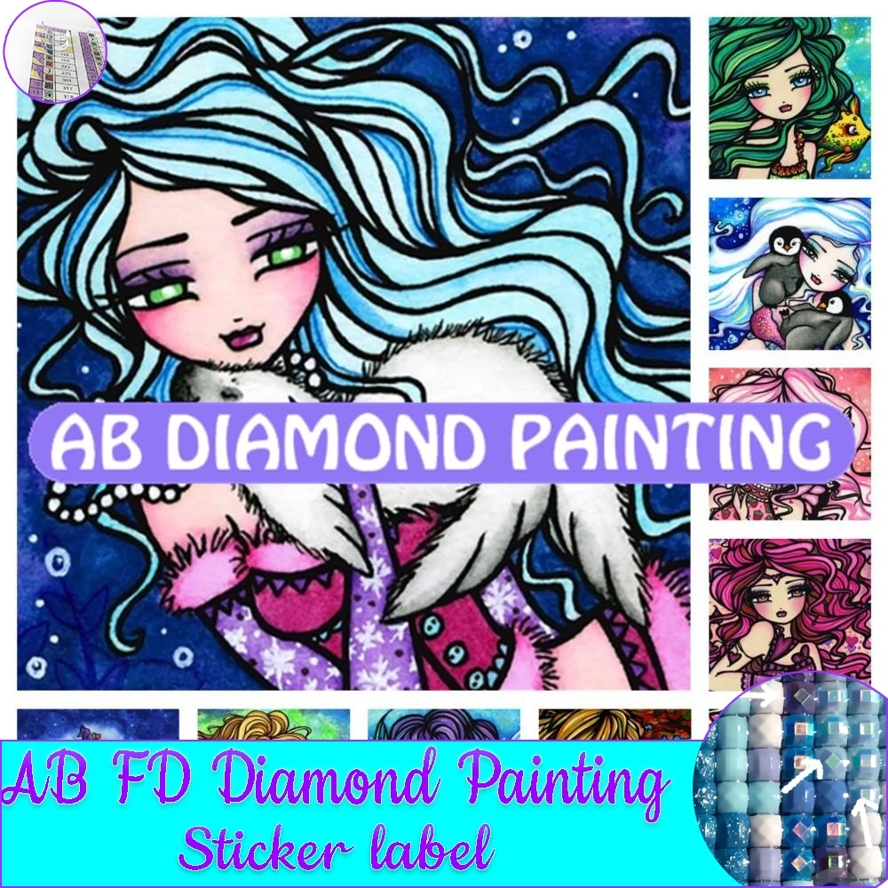 5D DIY AB Full Square / Round Diamond Painting Kit Girl Velvet Canvas Art Diamond Embroidery Handmade Art Home Decoration