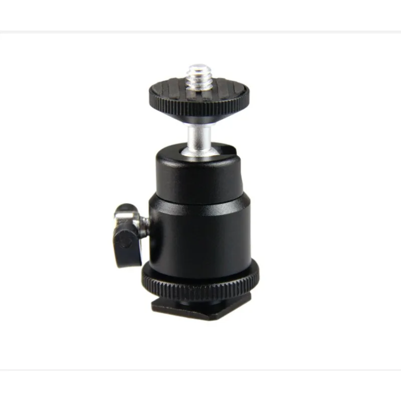 Mini Hot Shoe Small Gimbal, Flash Light Stand Camera Holder Metal Gimbal 1/4 Port Base Station Universal Gimbal