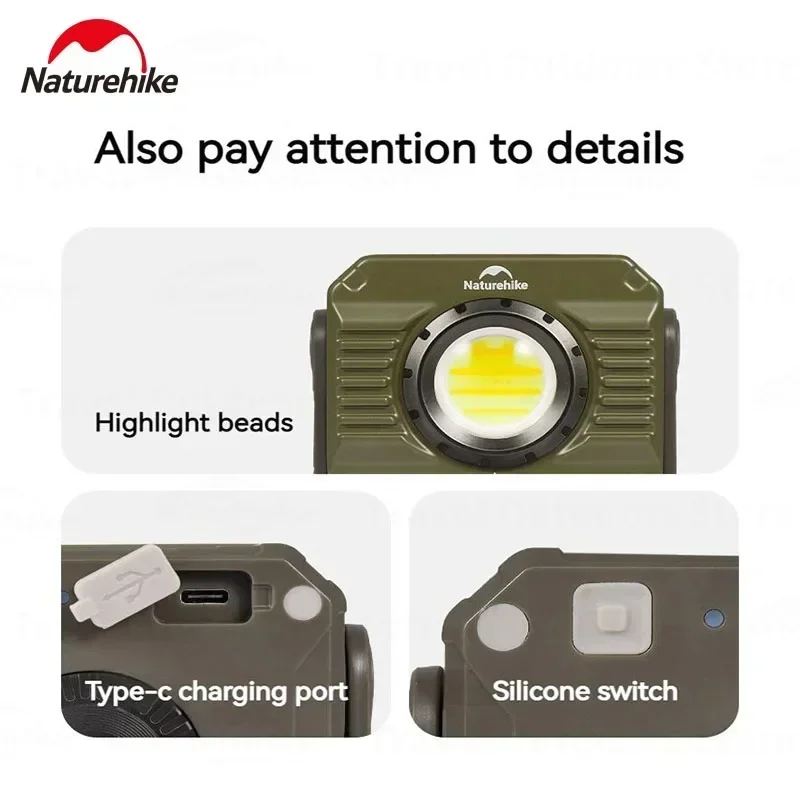 Naturehike Camping Electric Portable Rechargeable Lamp Lantern Multifunctional Tools Outdoor Survival Waterproof 1200 Lumen