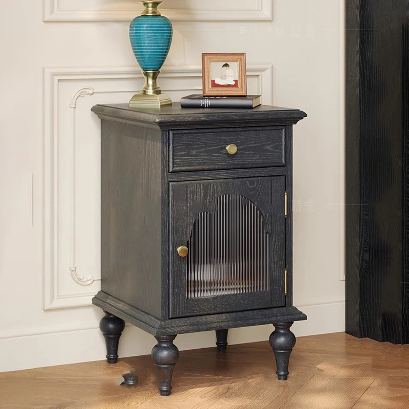 Aesthetic Classic Nightstand Storage Beauty Luxury Vintage Nightstand Drawer Minimalist Mesa De Cabeceira Bedroom Furniture