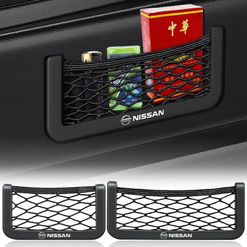Rede de carro saco suporte do telefone caixa armazenamento net bolso organizador para nissan nismo qashqai j11 j10 juke x trail t32 tiida teana skyl