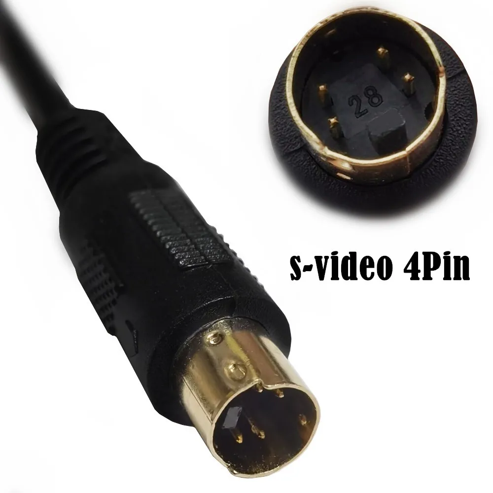 S-Video Male To RCA Male / Female Composite Video Adapter Plug Converter, Mini Din 4 PIN Coupler Extension Connector Cable